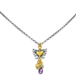 Angel Butterfly Cluster Drop Necklace