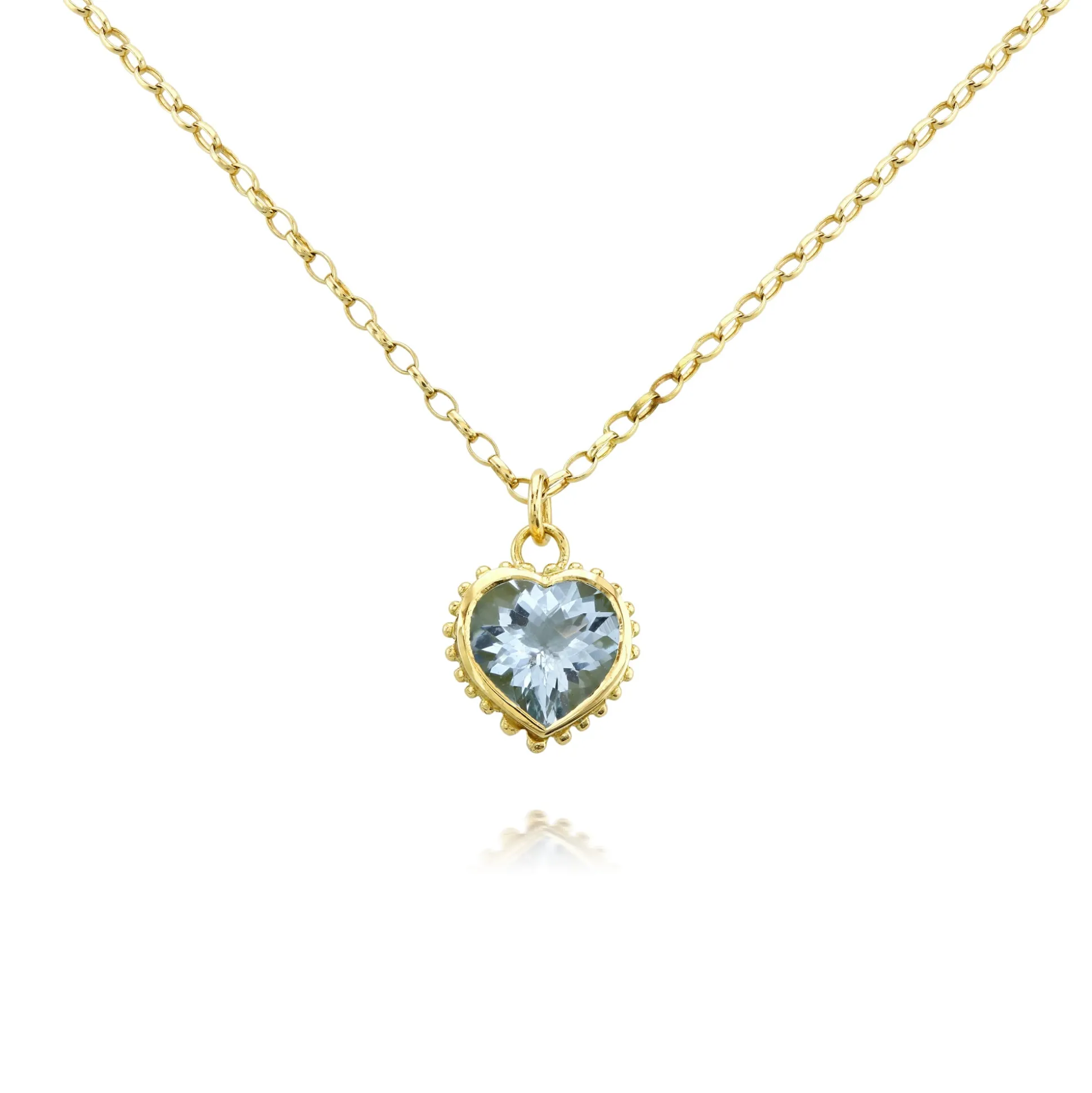 Aquamarine Set Heart Necklace