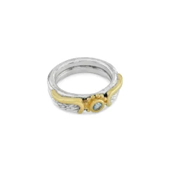 Aquamarine Venetian Wing Ring