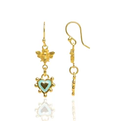 Baby Bee & Sacred Heart Earrings
