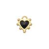 Black Enamel Boho Heart Charm