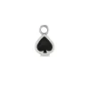 Black Enamel Spade Charm