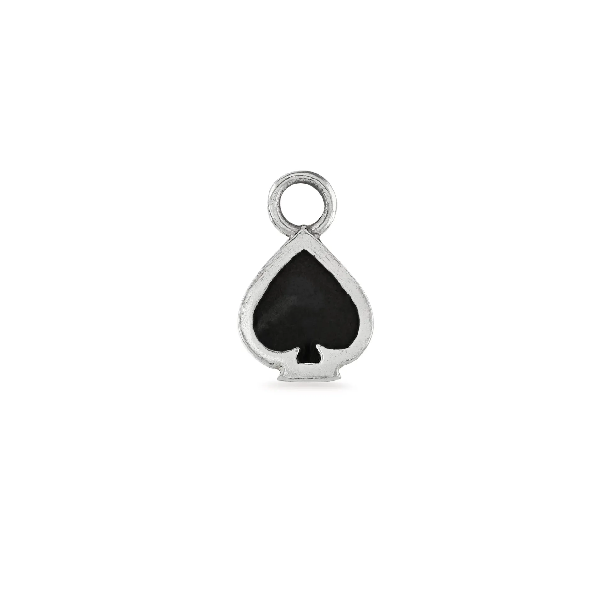 Black Enamel Spade Charm