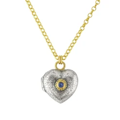 Blue Sapphire Love Locket Necklace