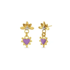 Boho Heart Enamel Sunset Earrings