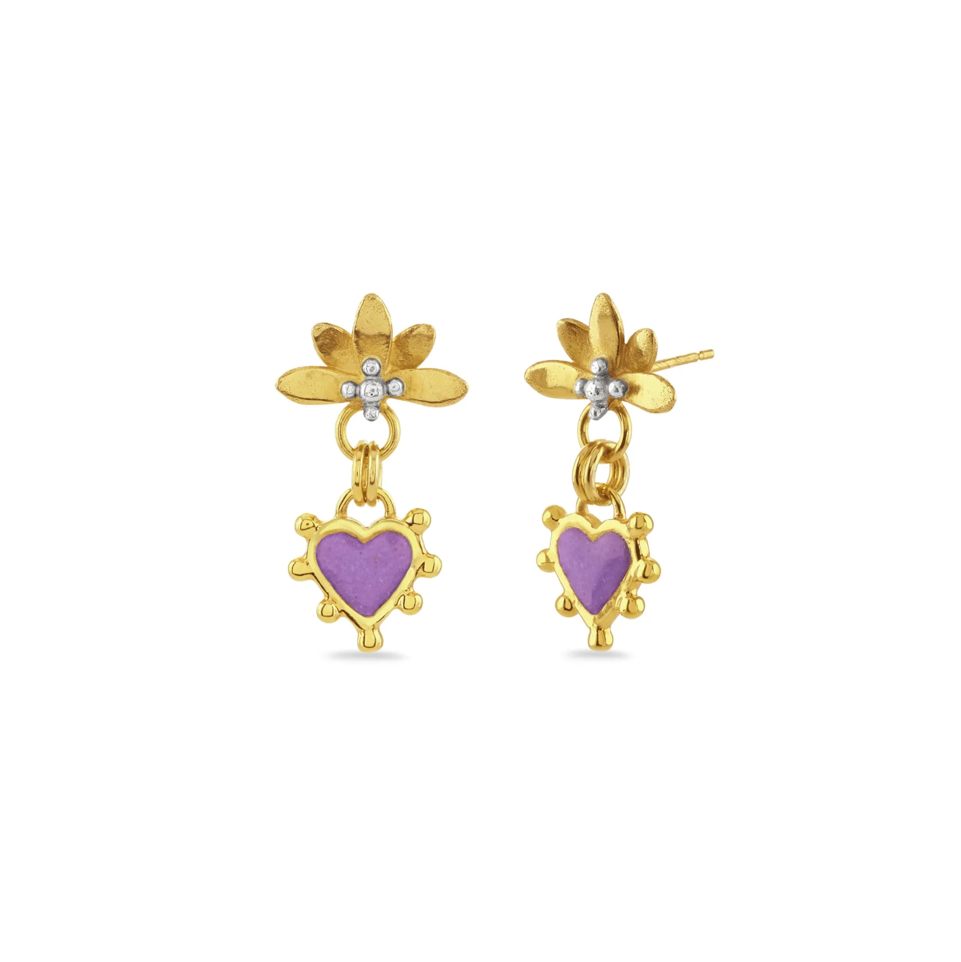 Boho Heart Enamel Sunset Earrings
