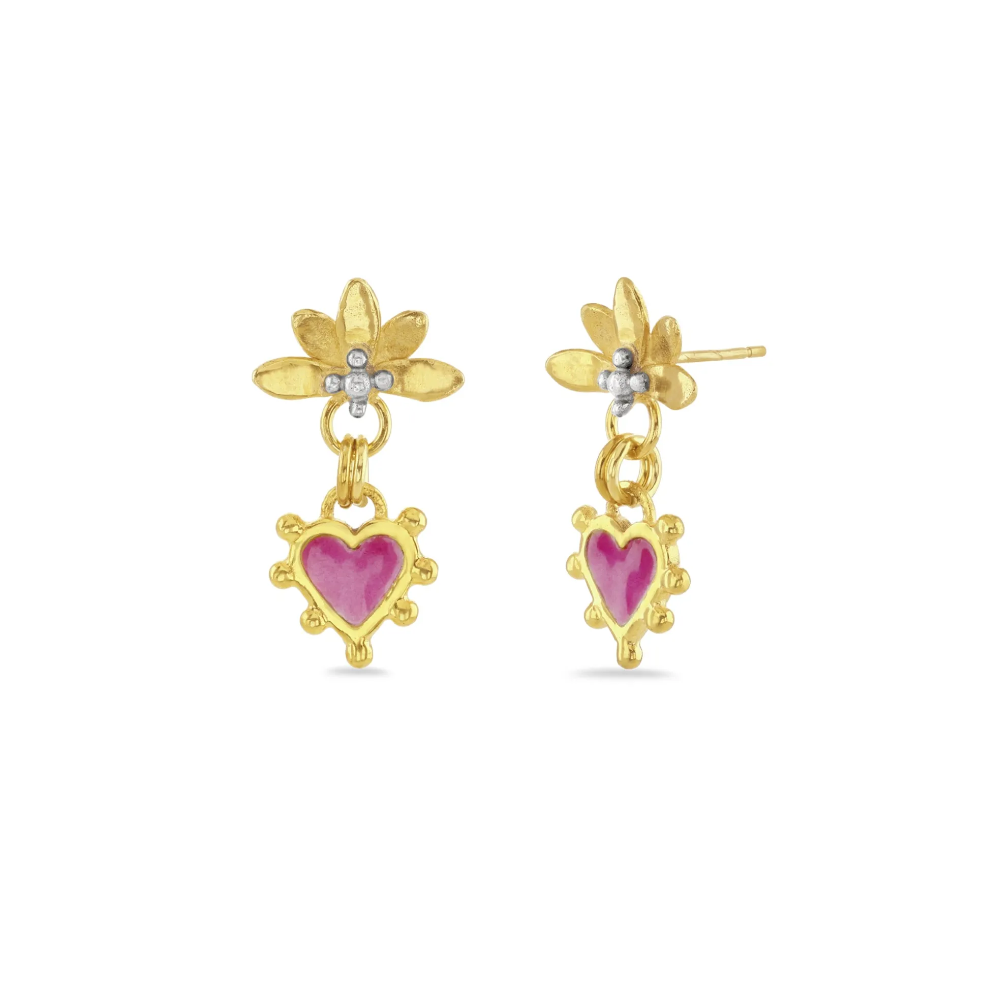 Boho Heart Enamel Sunset Earrings