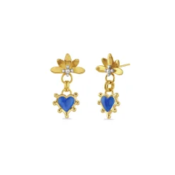 Boho Heart Enamel Sunset Earrings