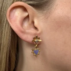 Boho Heart Enamel Sunset Earrings