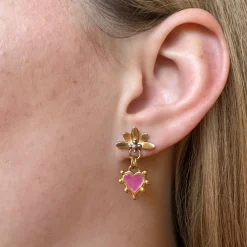 Boho Heart Enamel Sunset Earrings
