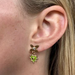 Citrus Green Sacred Heart Mini Floris Earrings