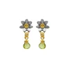 Classic Flower Stone Drop Earrings