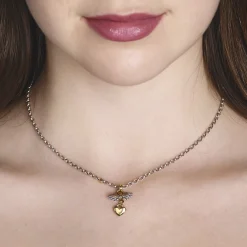 Classic Winged Heart Drop Necklace