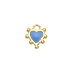 Cornflower Blue Boho Heart Charm