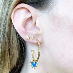 Cornflower Blue Midi Hoop Earrings