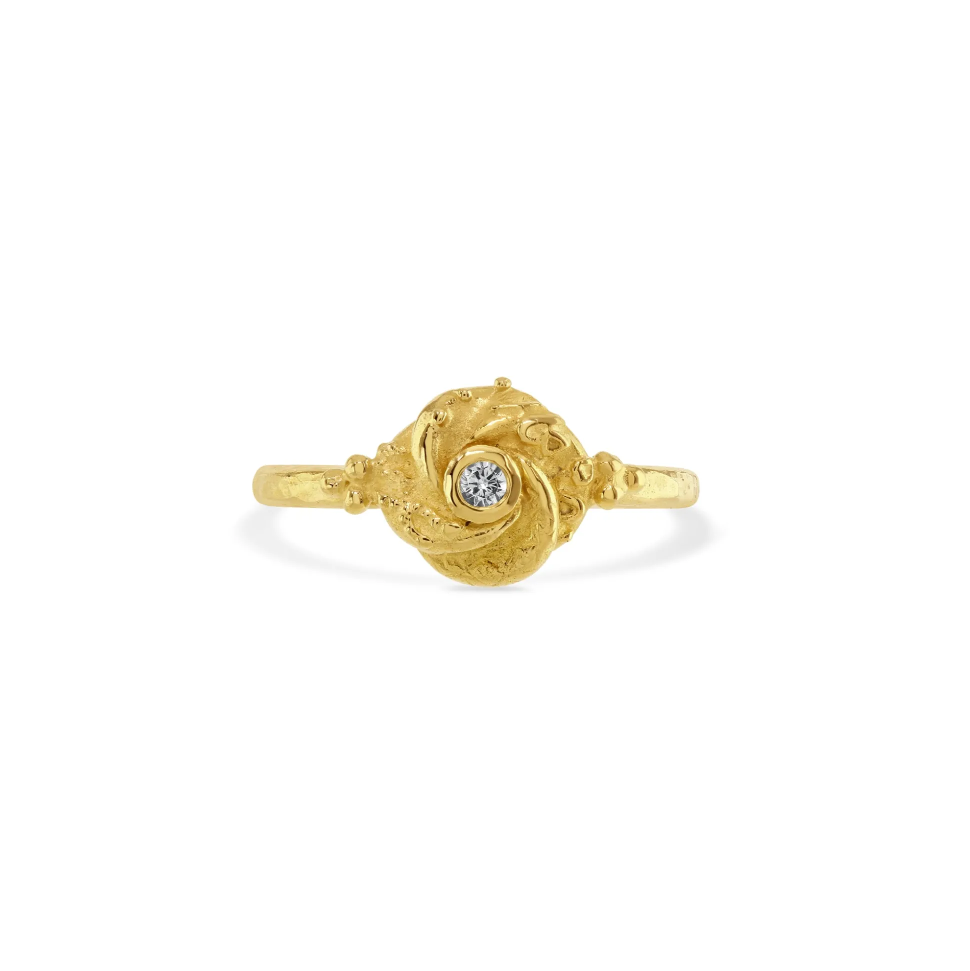 18ct Gold & Diamond Tiny Algerian Loveknot Ring