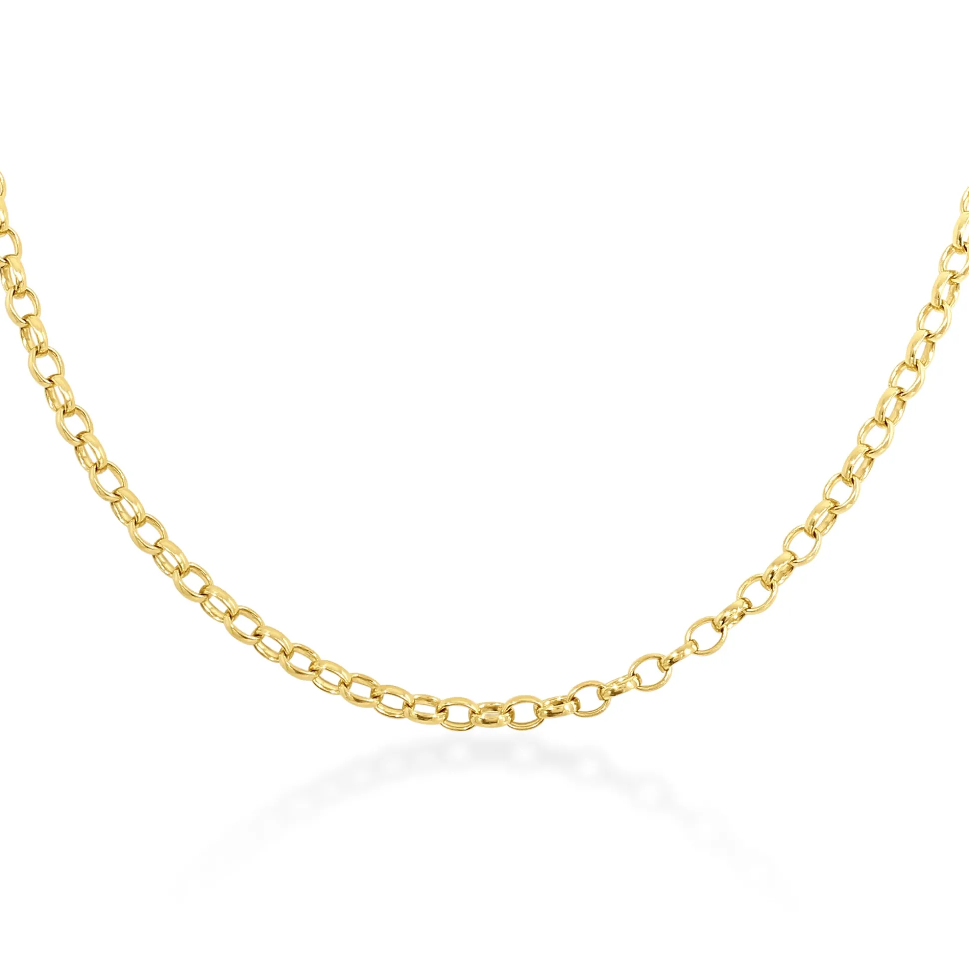 18ct Solid Gold Medium Oval Belcher Chain
