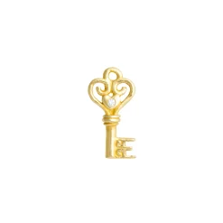 Diamond Heart Key Charm