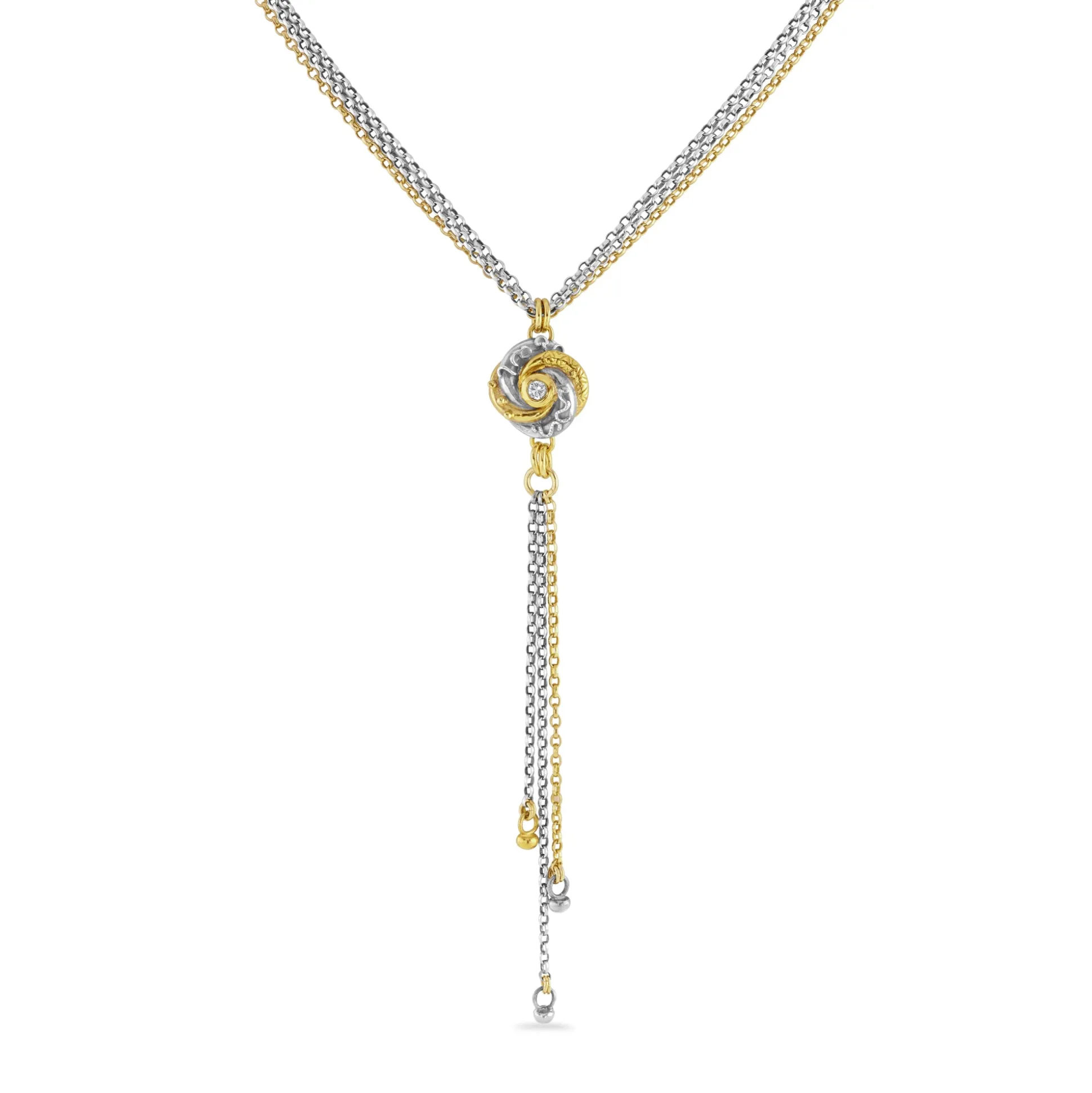 Diamond Set Fine Algerian Loveknot Necklace