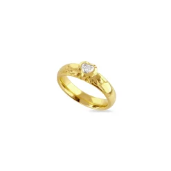 Diamond Set Fine Winged Heart Ring