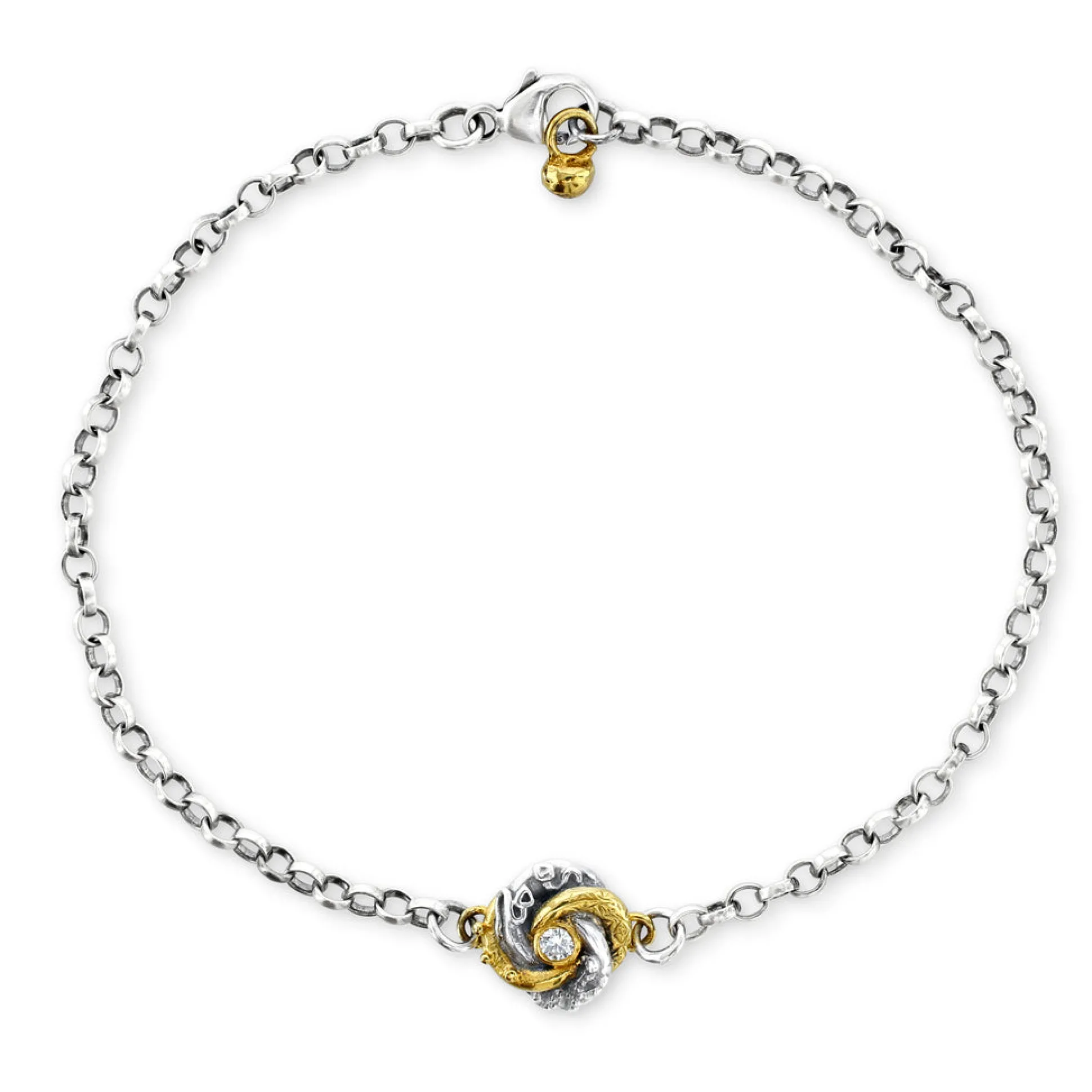 Diamond Set Tiny Algerian Loveknot Fine Bracelet