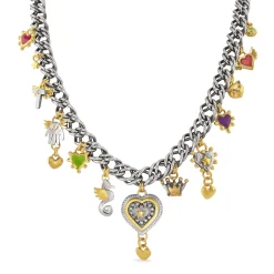 Double French Curb Mega Charm Necklace
