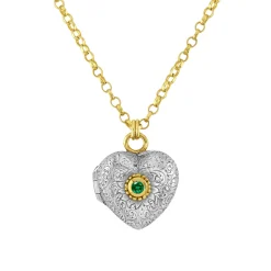Emerald Love Locket Necklace