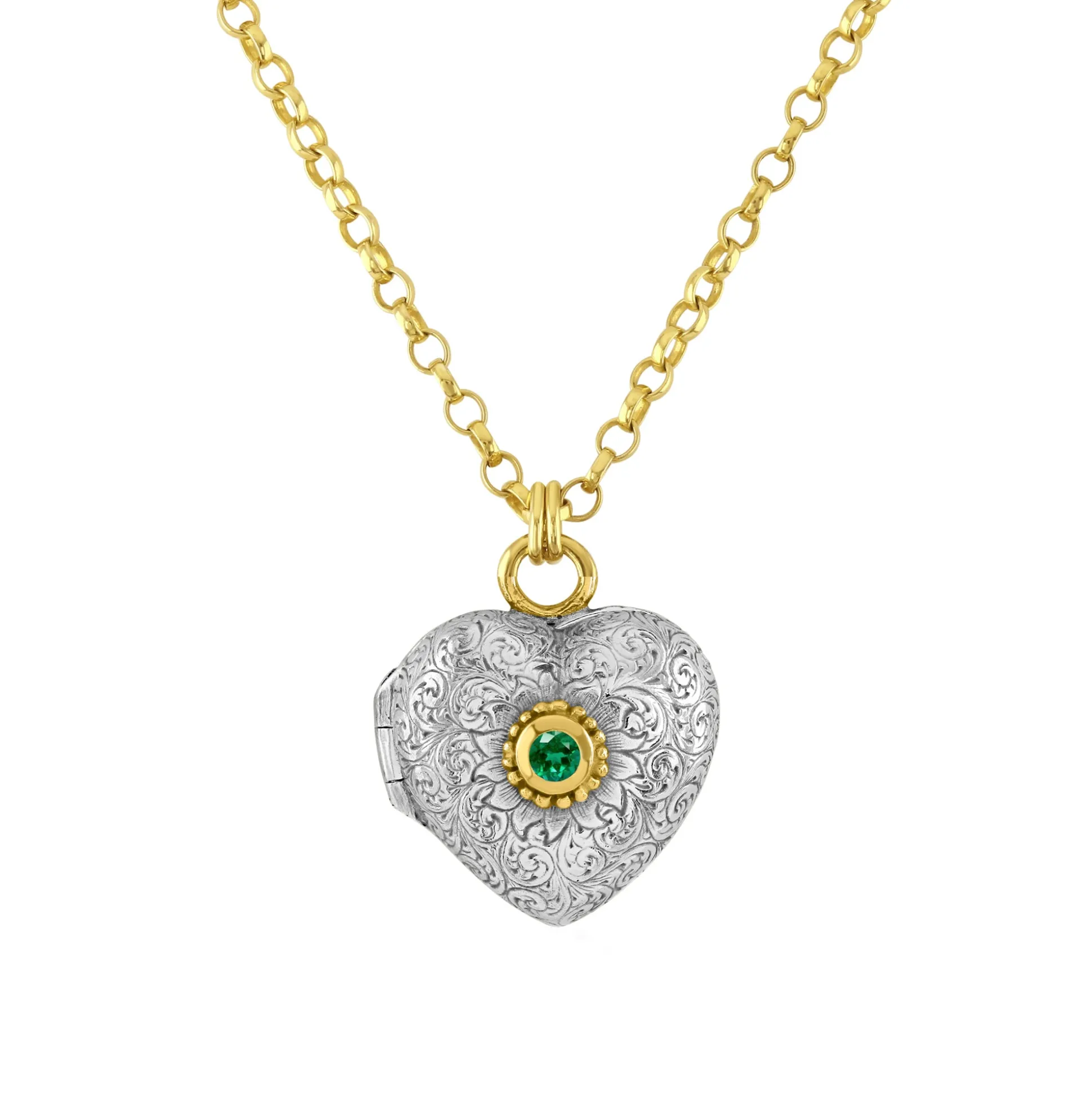 Emerald Love Locket Necklace