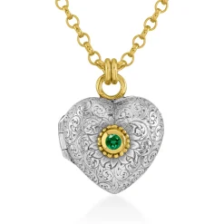 Emerald Love Locket Necklace
