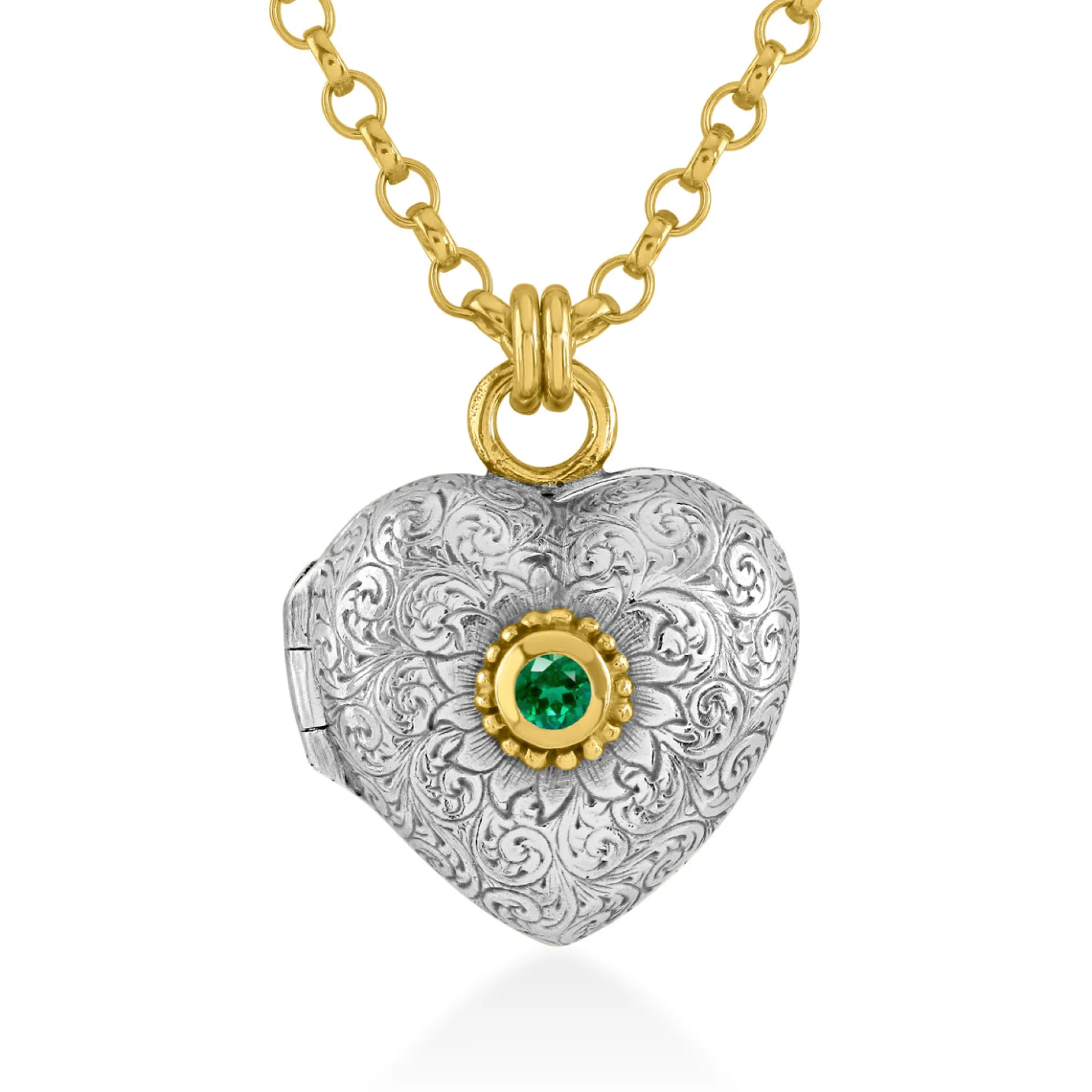 Emerald Love Locket Necklace