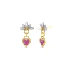 Flamingo Pink Classic Heart Sunrise earrings