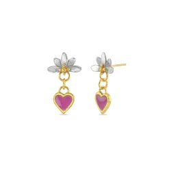 Flamingo Pink Classic Heart Sunrise earrings