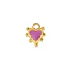 Flamingo Pink Enamel Boho Heart Charm