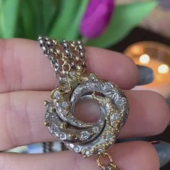 Gold & Diamond Algerian Loveknot Necklace