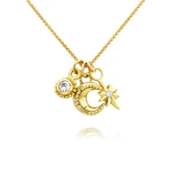 Gold & Diamond Cosmic Cluster Necklace
