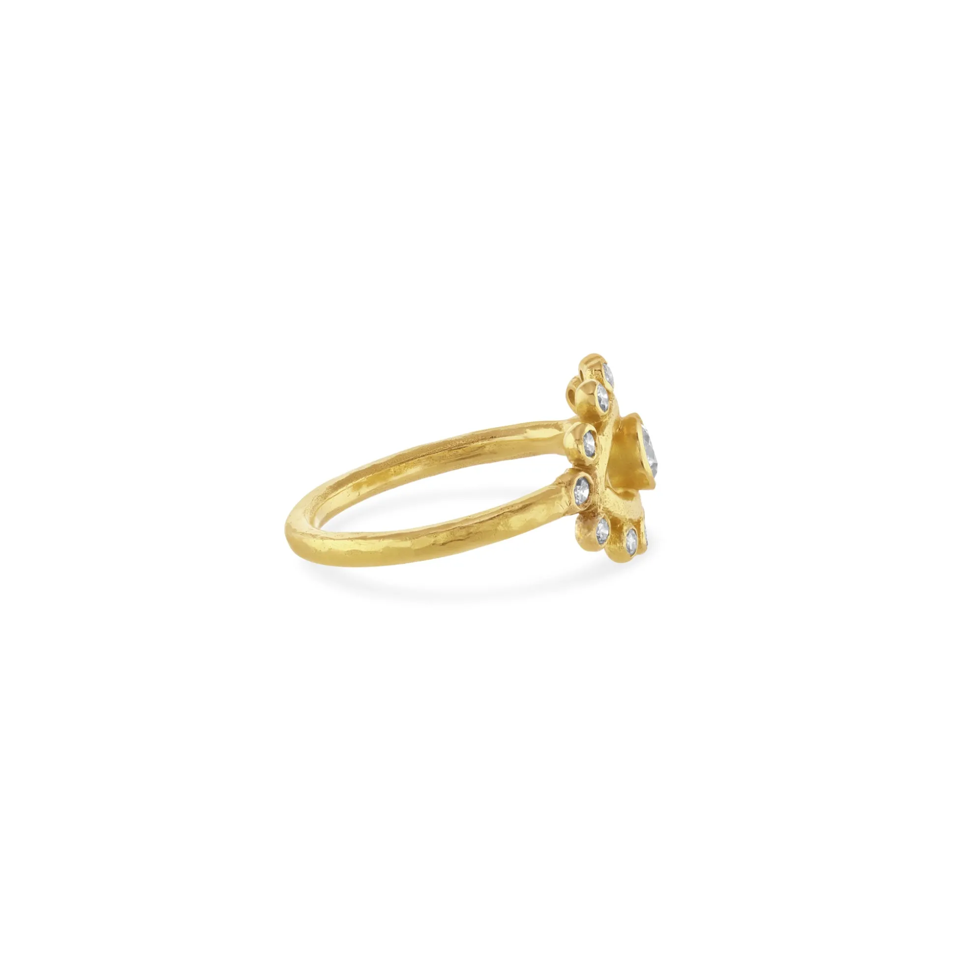 Gold & Diamond Eye Amulet Ring