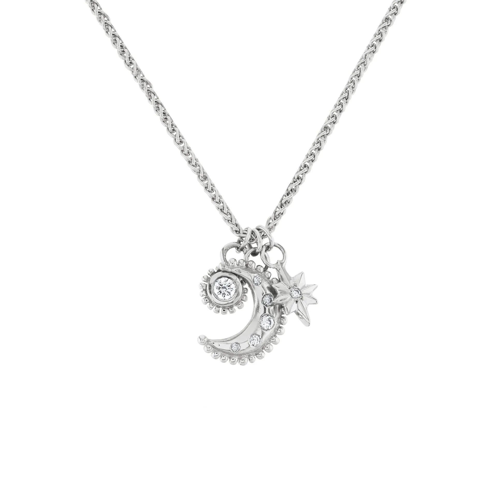Gold & Diamond Luna Cluster Necklace