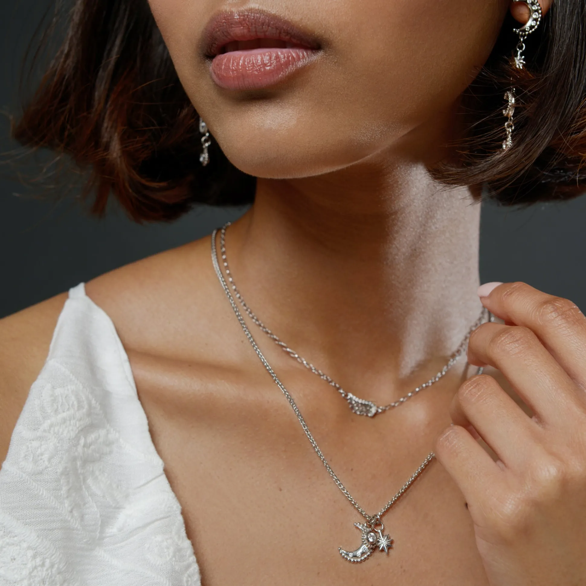 Gold & Diamond Luna Cluster Necklace