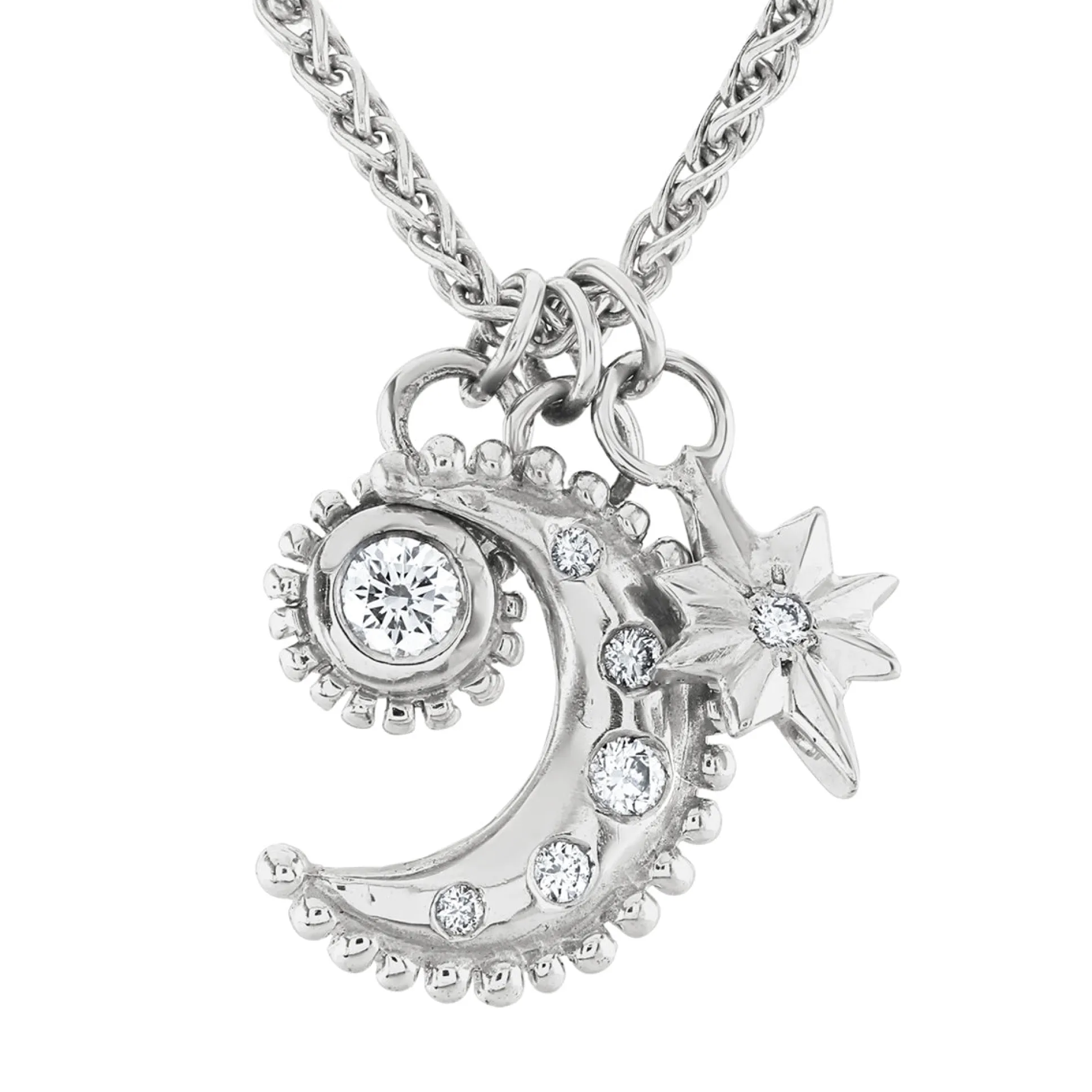 Gold & Diamond Luna Cluster Necklace
