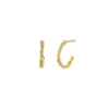 Gold & Diamond Mini Pebble Hoop Earrings