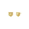 Gold & Diamond Snow Leopard Stud Earrings