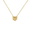 Gold & Diamond Snow Leopard Trapeze Necklace
