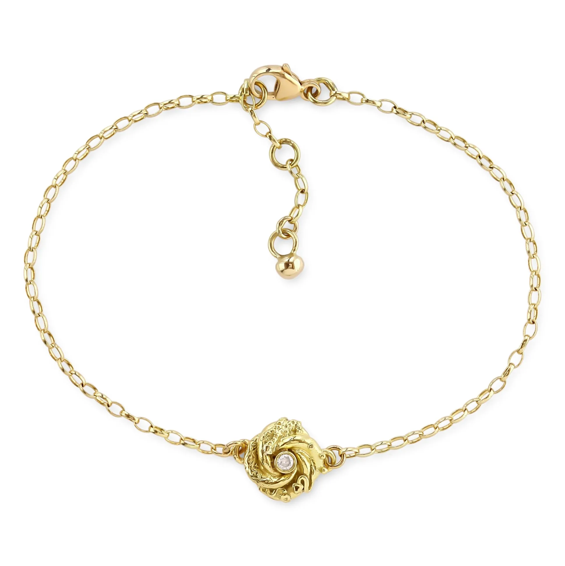 Gold & Diamond Tiny Algerian Loveknot Bracelet