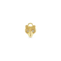 Gold & Diamond Wolf Charm