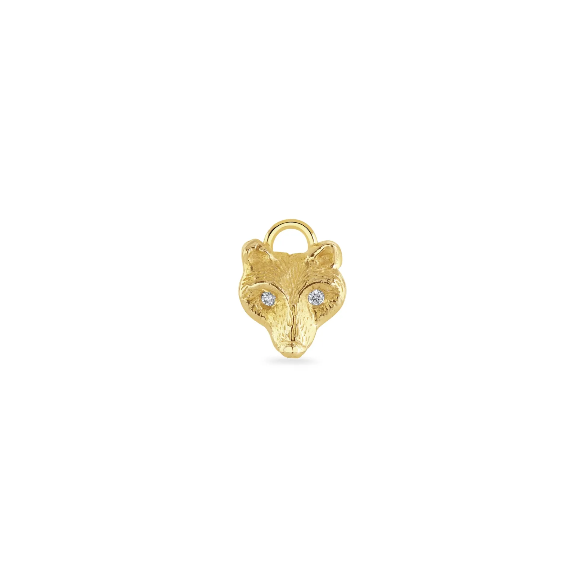 Gold & Diamond Wolf Charm