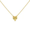 Gold & Diamond Wolf Trapeze Necklace