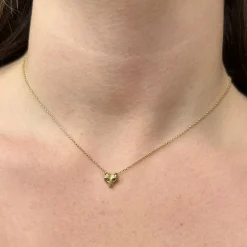 Gold & Diamond Wolf Trapeze Necklace