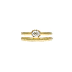 Gold Chubby Hammered Ring