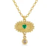Gold, Emerald & Diamond Kinship Amulet Necklace