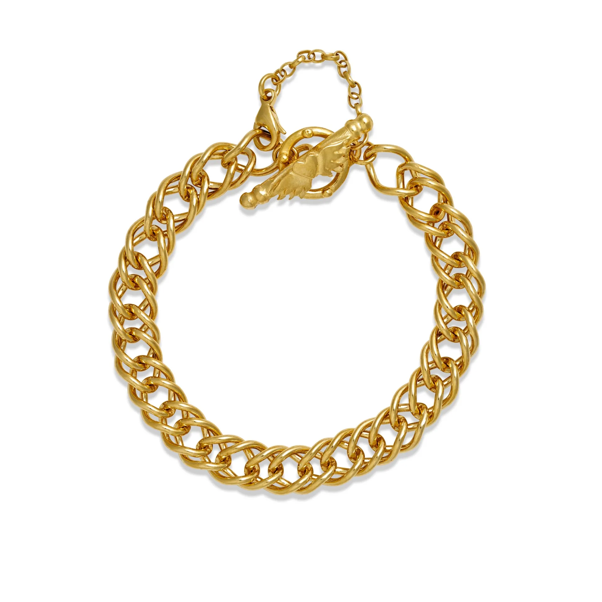 Gold Plated Double French Curb Bracelet